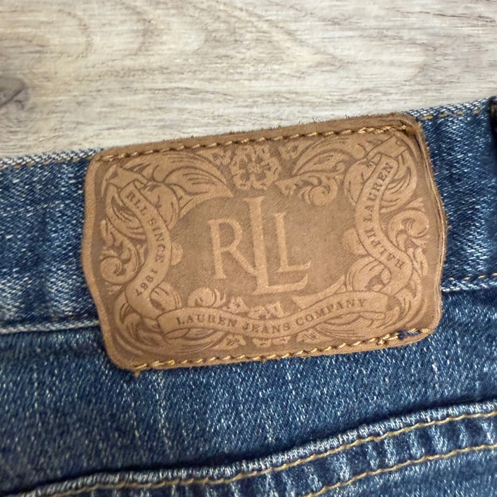 Lauren Ralph Lauren Embroidere Bootcut Blue Jeans Medium Wash Western Size 10 - Picture 7 of 14
